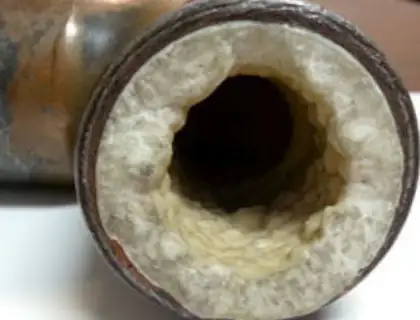 Corrosion inside a copper fitting
